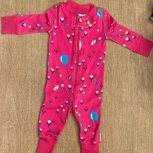 Newborn girls, pink Hannah Anderson, zip up sleeper/pajama